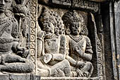 Prambanan - Candi Lara Jonggrang, the Shiva Temple, panels with reliefs of lokapala (dikpala) the protectors of the directions. 